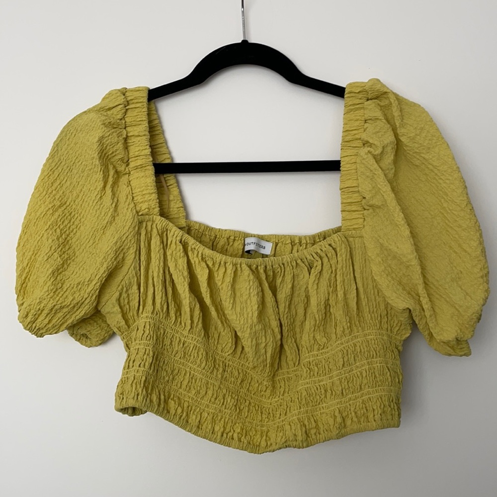 Urban Outfitters cropped bubble sleeve smock top